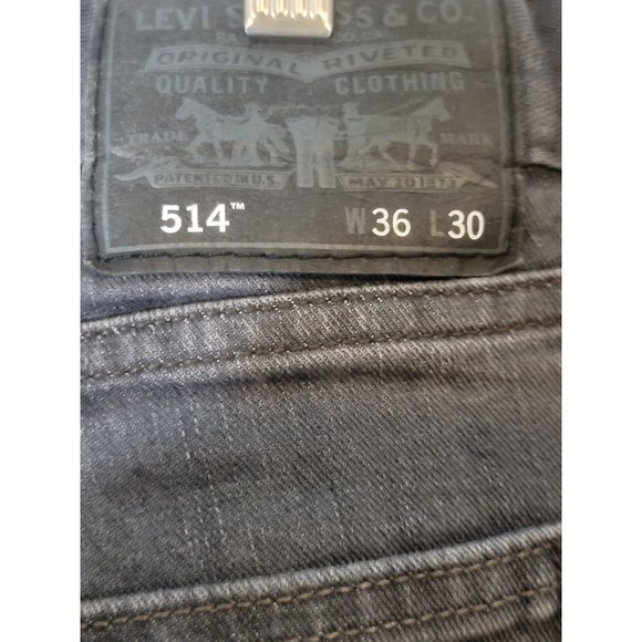Levi's 514 Gray Denim Jeans Straight Leg Size 36X30 - Picture 7 of 8
